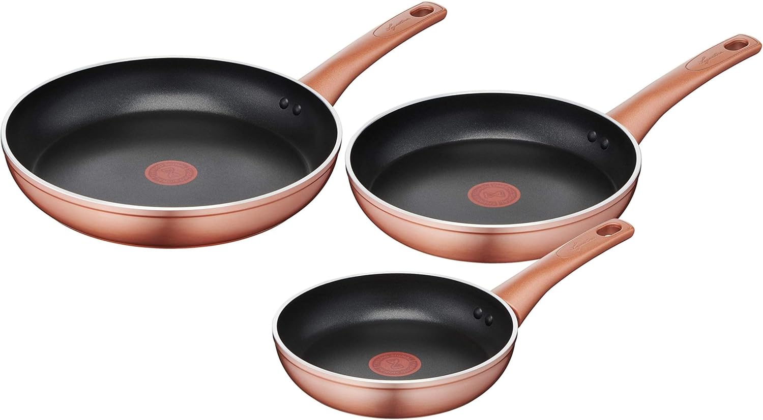 Lagostina Ramata, Set Padelle Antiaderenti, Effetto Rame, 3 Pezzi