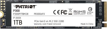 Patriot P300 M.2 2280 PCIe gen 3x4 NVMe SSD 1TB Unitá a Stato Solido interno SSD a Basso Consumo - Velocità Lettura e Scrittura Sequenziale Fino a 2100 MB/s e 1650 MB/s